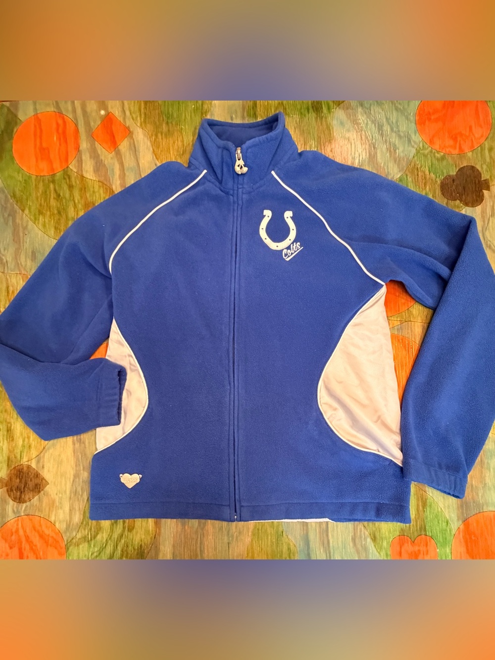 Indianapolis Colts Jacket Womens Med Blue Fleece Reebok NFL Football Full Zip Po